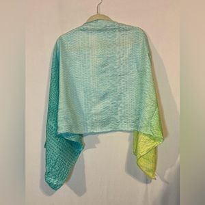 Talbots Silk Fashion scarf, green‎ & turquoise, NWT